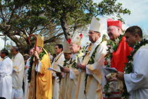 Catholic dignitaries from around the country gather before the celebratory Mass. Photo by Laura Pilz