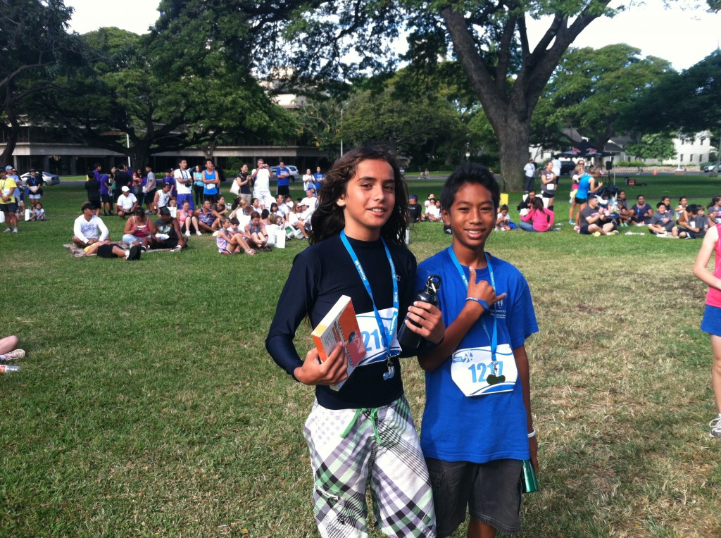 Boy's 11-12 Winner Kaina Adolpho (left) and third place finisher Rafael Adolpho (right). Photo courtesy Matt Helm