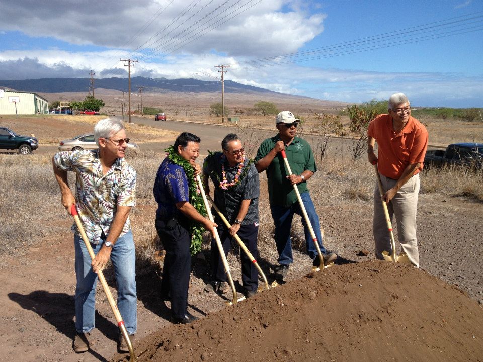 County officials break ground during a ceremony for the new Public Works baseyard last week. Photo y Rick Schonely